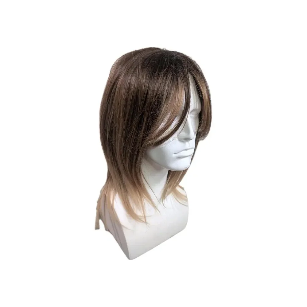 Unbranded Short Brown Blonde Ombre Synthetic Wig Layered‎ Hair